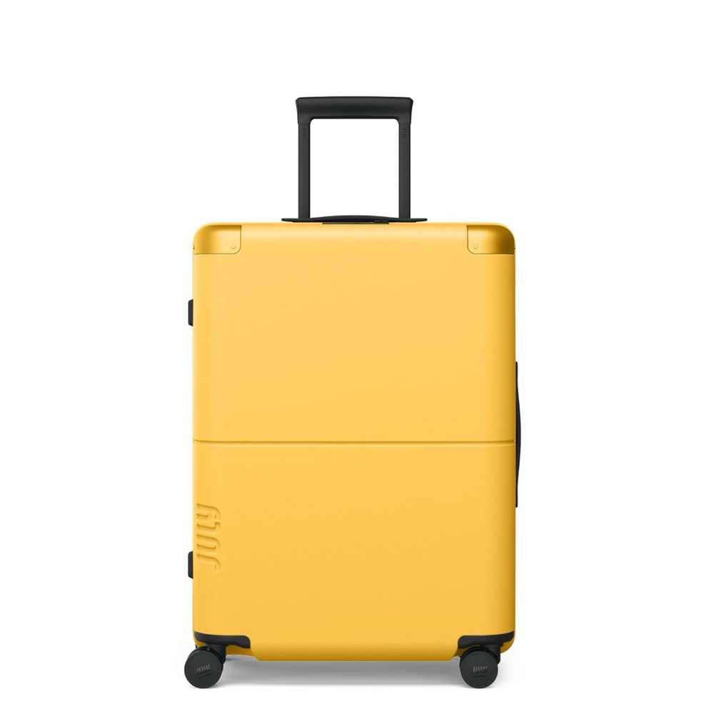 NWT July Luggage, Checked Size, Marigold Yellow